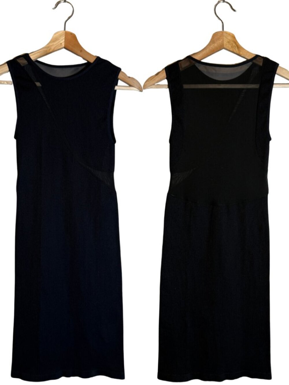 Free People Intimately FP Ribbed Mesh Bodycon Mini Dress Women's M/L Black Party